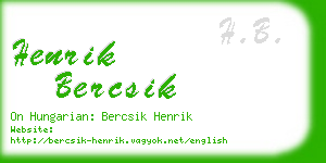 henrik bercsik business card